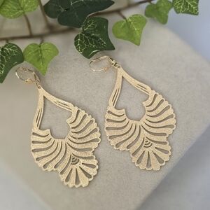 Gold Filled Shimmer Fanned Drop Earrings